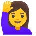 woman raising hand